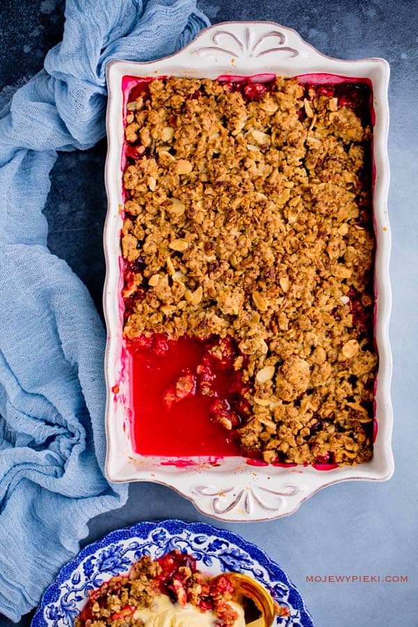 Plum crumble with granola