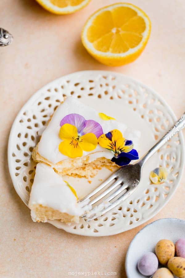 Traditional Polish boiled lemon mazurek
