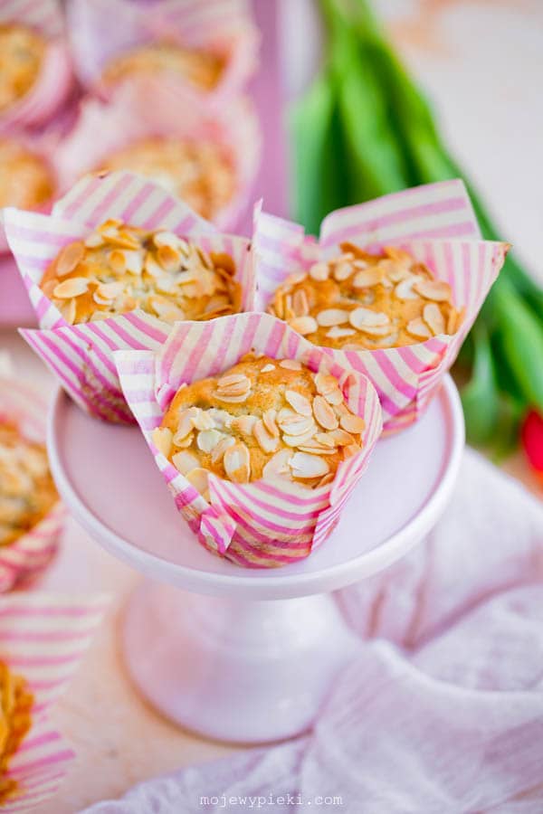 Rhubarb and marzipan muffins