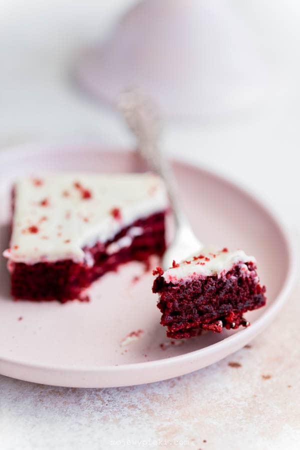 Red Velvet brownies with cream cheese frosting