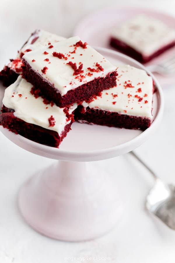 Red Velvet brownies with cream cheese frosting