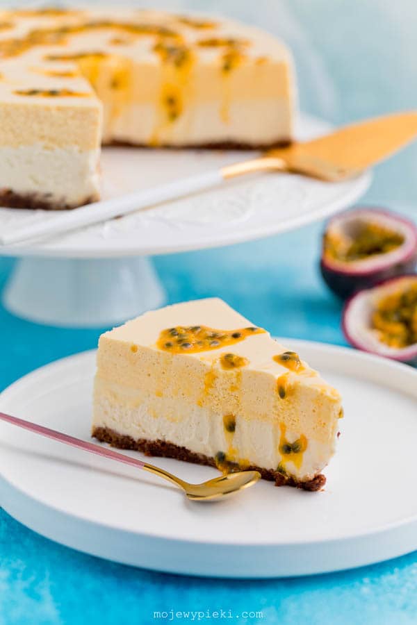 Passion fruit mousse cheesecake