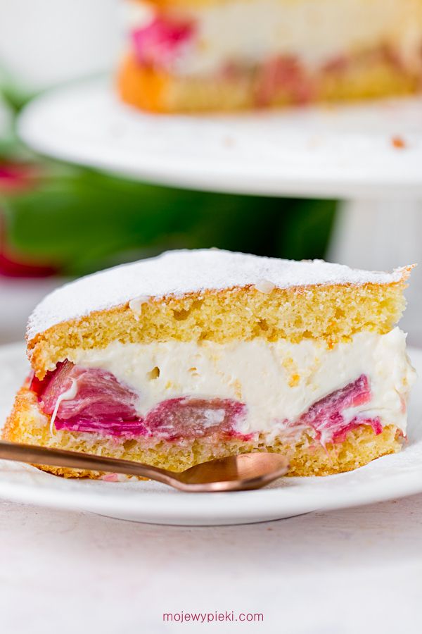 Rhubarb custard cake