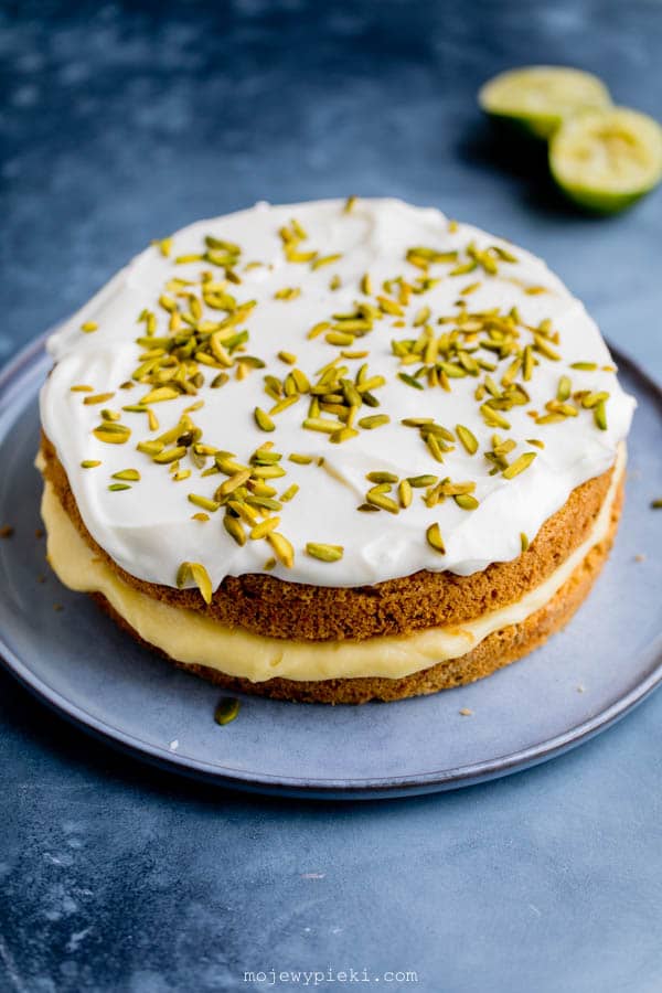Courgette cake with lime curd and cream cheese frosting