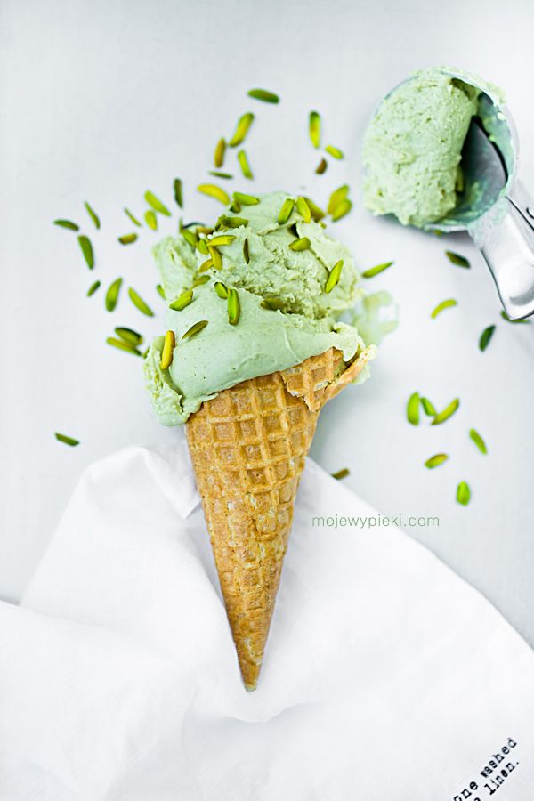 Lody pistacjowe (z kremu pistacjowego)