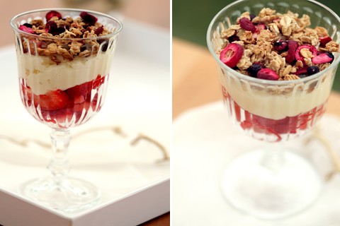 Truskawki, mascarpone i granola