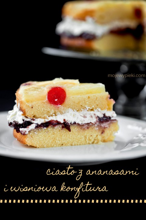 odwrocone ciasto z ananasami