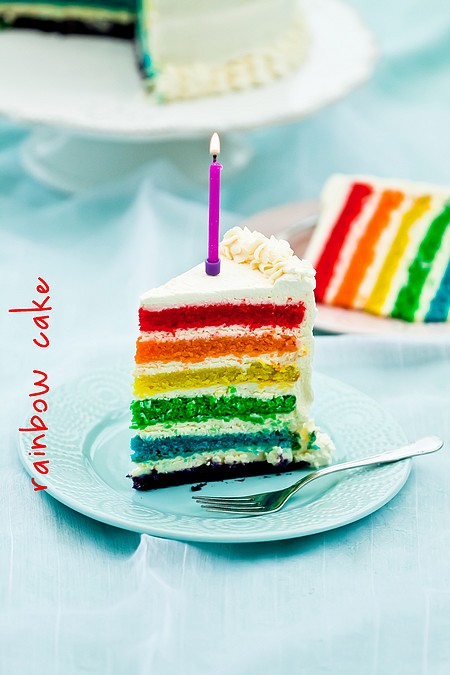 Tęczowy tort (rainbow cake)