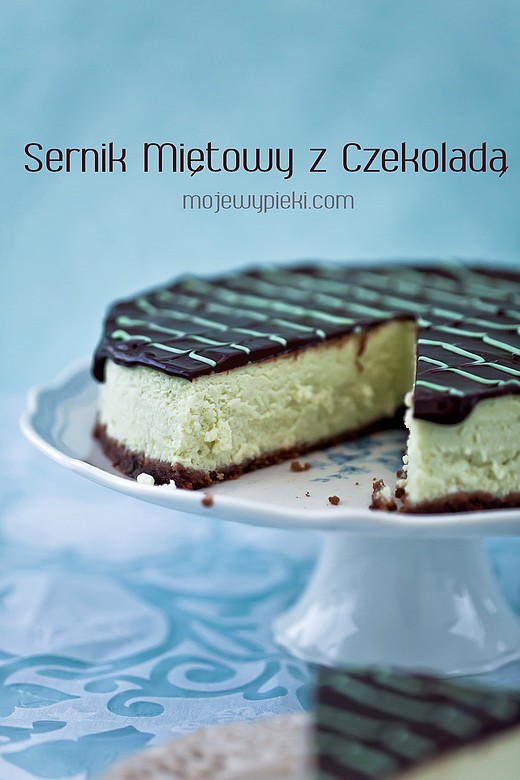 Sernik miętowy z czekoladą