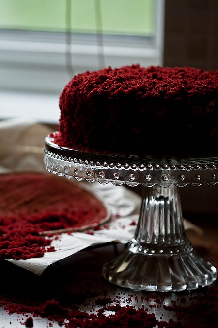 Biało - czerwony sernik z red velvet cake